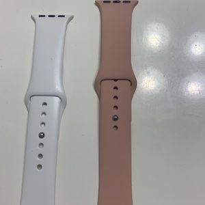 White and peach color Applewatch bands